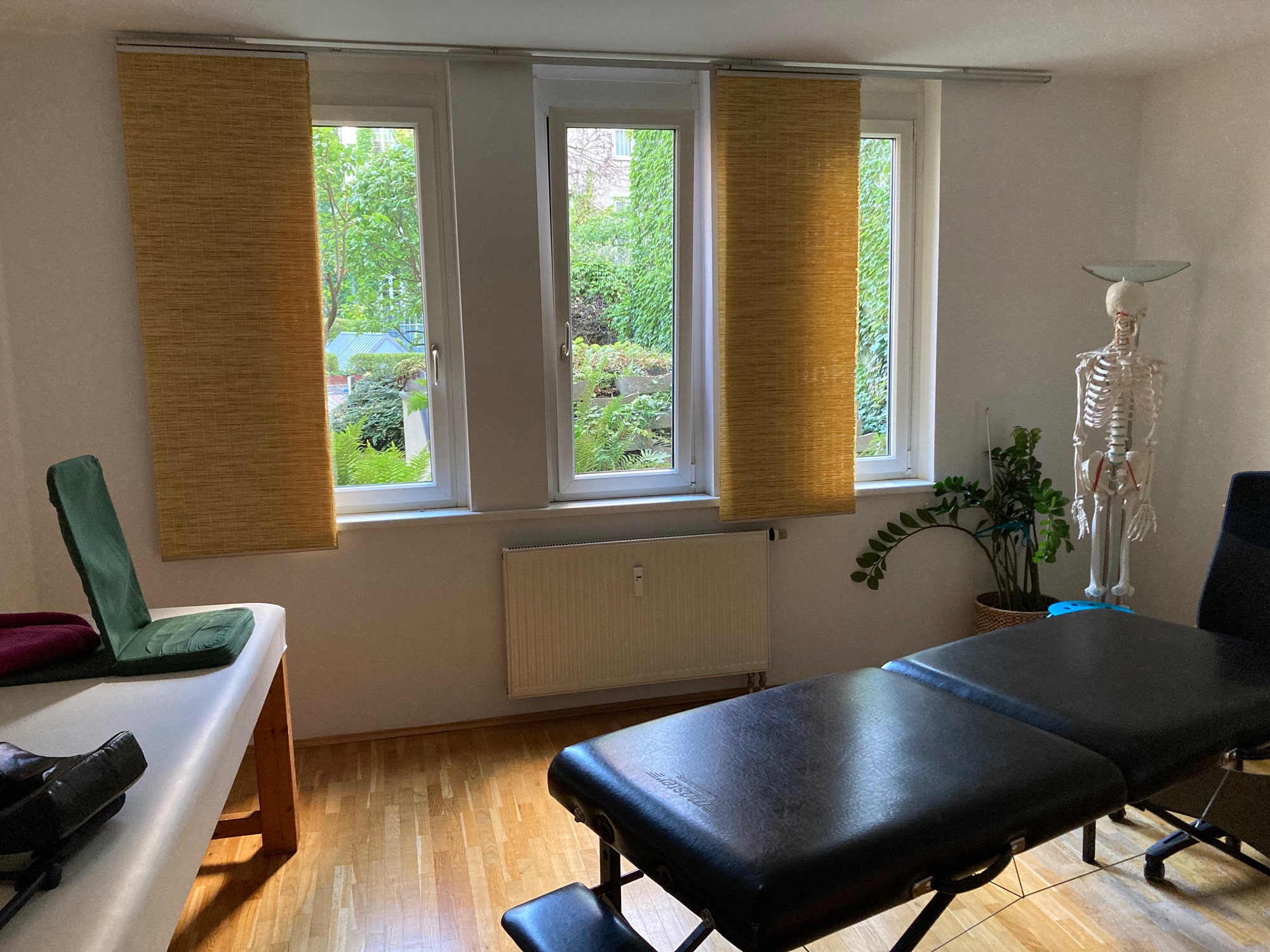 2 Therapieräume mit Blick in begrünten Innenhof