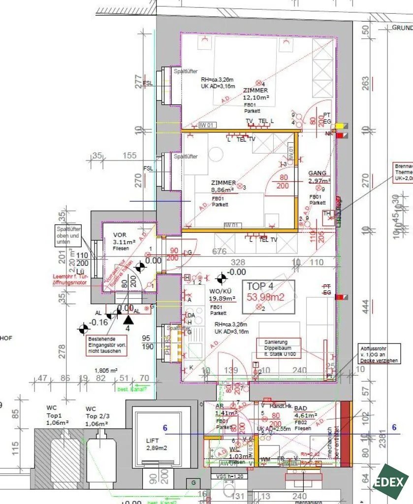 3-Zimmer-Ordination 54 m² im sanierten Altbau, Erstbezug, 1170 Wien